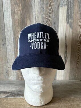 Wheatley Vodka Trucker Hat Cap Blue White Snap Back Mesh Alcohol Distilled Adult